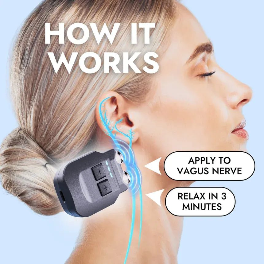 VeRelief Prime held against neck showing gel tip contact