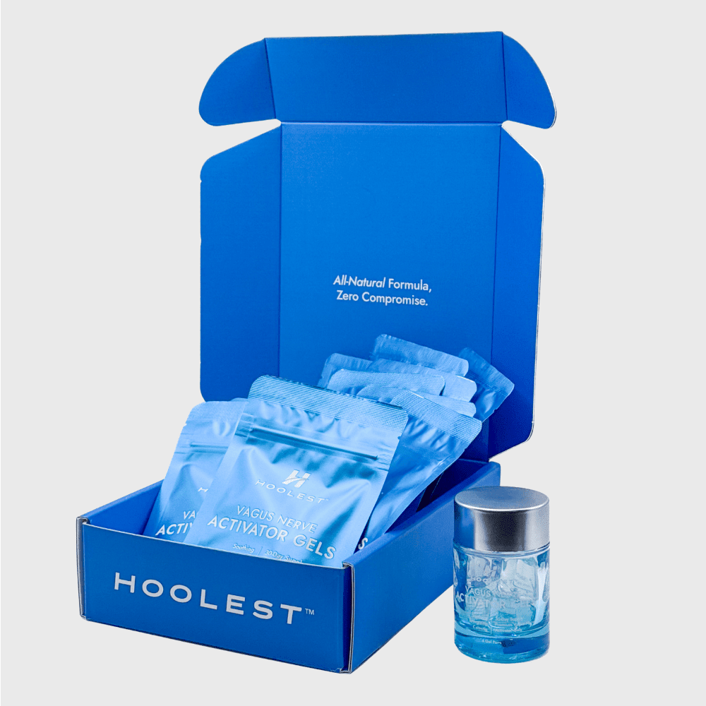 Vagus Nerve Activator Gels shipping box with pouches and jar